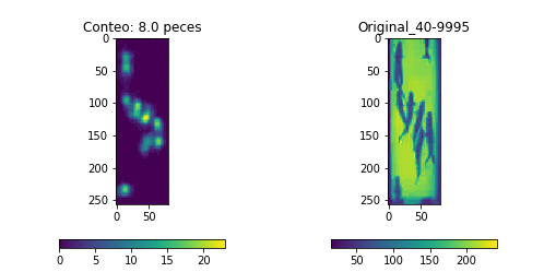 Comparación antes y después de restar el fondo estático del sonar.